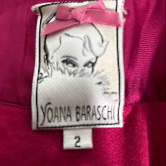 Anthropologie Yoana Barachi 100% Silk Shift Dress w/Tie Belt Pink Size 2 Lined. - Picture 4 of 7